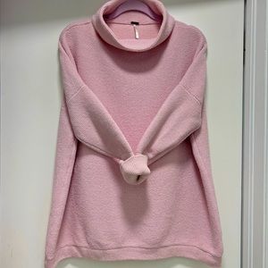 Free People Ottoman Slouchy Tunic Sweater Baby Pink Size Medium